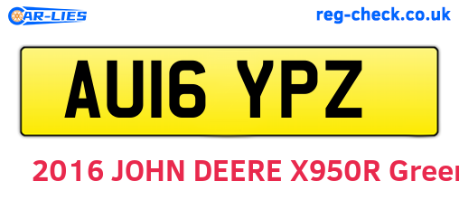 AU16YPZ are the vehicle registration plates.