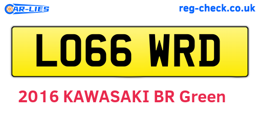 LO66WRD are the vehicle registration plates.