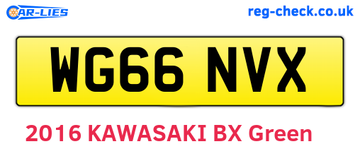 WG66NVX are the vehicle registration plates.
