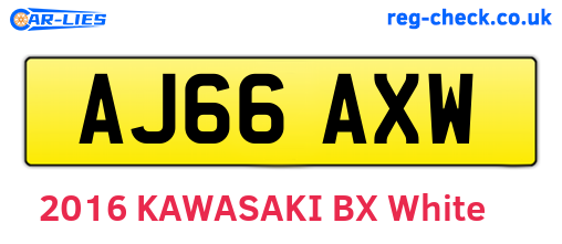 AJ66AXW are the vehicle registration plates.