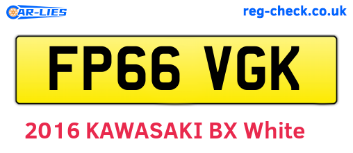 FP66VGK are the vehicle registration plates.