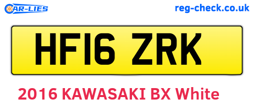 HF16ZRK are the vehicle registration plates.