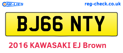 BJ66NTY are the vehicle registration plates.