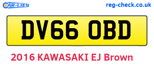 DV66OBD are the vehicle registration plates.