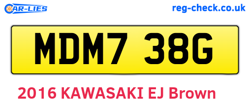 MDM738G are the vehicle registration plates.