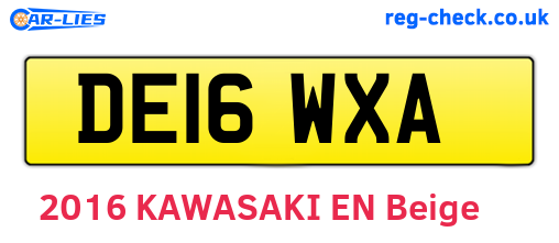 DE16WXA are the vehicle registration plates.