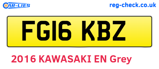 FG16KBZ are the vehicle registration plates.