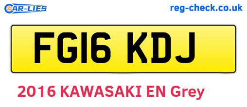 FG16KDJ are the vehicle registration plates.