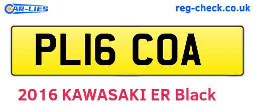PL16COA are the vehicle registration plates.