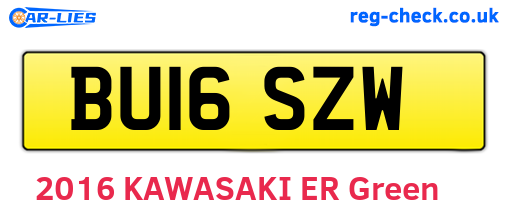 BU16SZW are the vehicle registration plates.