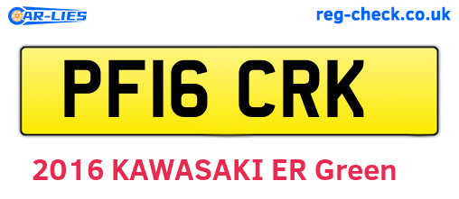 PF16CRK are the vehicle registration plates.