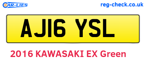AJ16YSL are the vehicle registration plates.