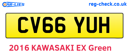 CV66YUH are the vehicle registration plates.