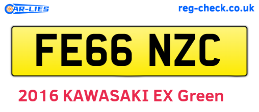 FE66NZC are the vehicle registration plates.