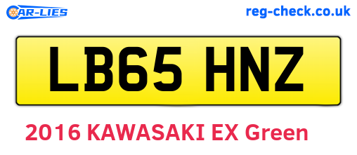 LB65HNZ are the vehicle registration plates.