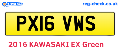 PX16VWS are the vehicle registration plates.