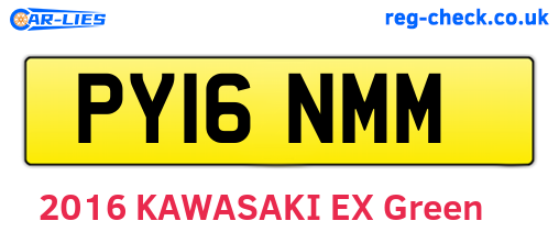 PY16NMM are the vehicle registration plates.