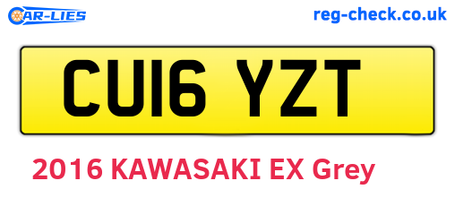 CU16YZT are the vehicle registration plates.