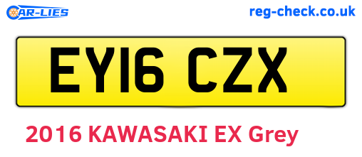 EY16CZX are the vehicle registration plates.