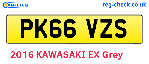PK66VZS are the vehicle registration plates.