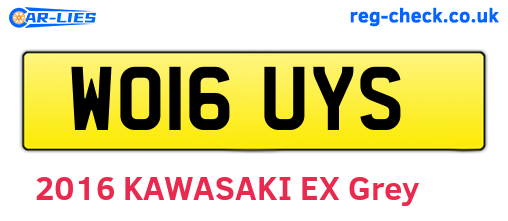 WO16UYS are the vehicle registration plates.