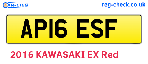 AP16ESF are the vehicle registration plates.