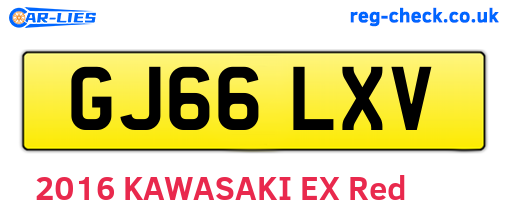 GJ66LXV are the vehicle registration plates.