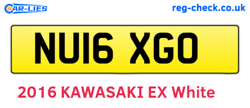 NU16XGO are the vehicle registration plates.