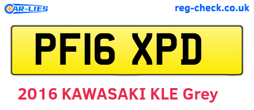 PF16XPD are the vehicle registration plates.
