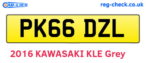 PK66DZL are the vehicle registration plates.