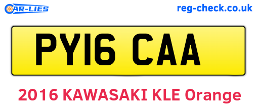 PY16CAA are the vehicle registration plates.