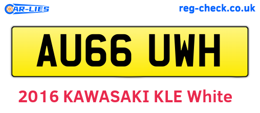 AU66UWH are the vehicle registration plates.