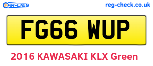 FG66WUP are the vehicle registration plates.