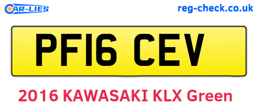 PF16CEV are the vehicle registration plates.