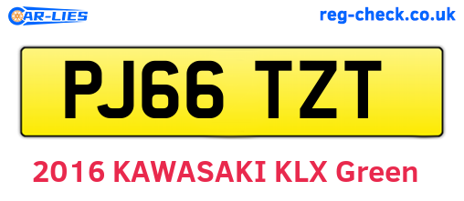 PJ66TZT are the vehicle registration plates.