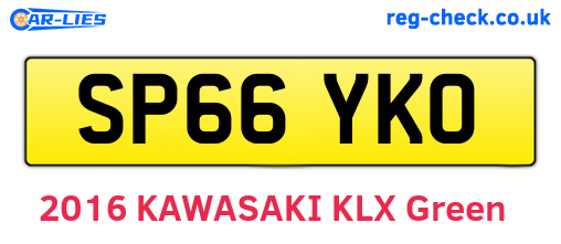SP66YKO are the vehicle registration plates.