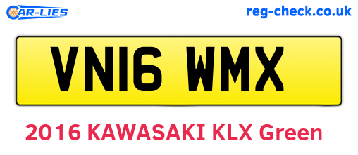 VN16WMX are the vehicle registration plates.
