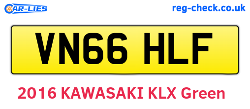 VN66HLF are the vehicle registration plates.