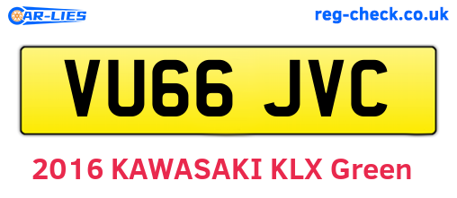 VU66JVC are the vehicle registration plates.