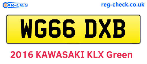 WG66DXB are the vehicle registration plates.