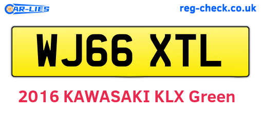 WJ66XTL are the vehicle registration plates.
