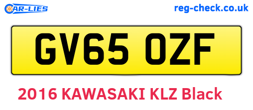 GV65OZF are the vehicle registration plates.
