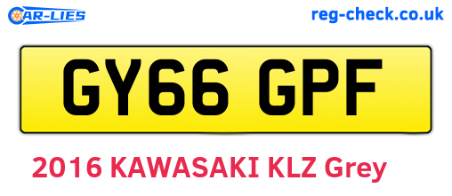 GY66GPF are the vehicle registration plates.