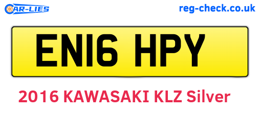 EN16HPY are the vehicle registration plates.