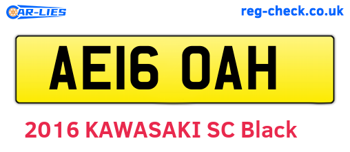 AE16OAH are the vehicle registration plates.