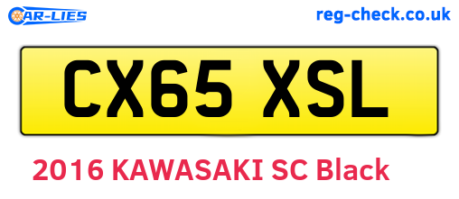 CX65XSL are the vehicle registration plates.