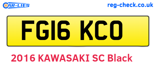 FG16KCO are the vehicle registration plates.