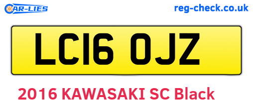 LC16OJZ are the vehicle registration plates.