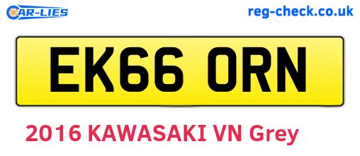 EK66ORN are the vehicle registration plates.
