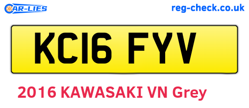 KC16FYV are the vehicle registration plates.